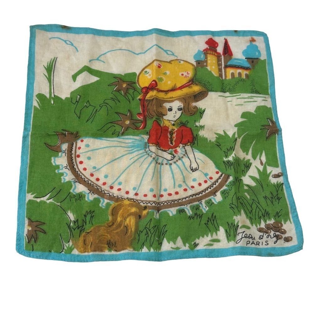 Vintage Jean d' Orly Paris Children's Handkerchief